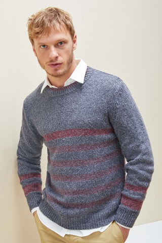 Zijde en Linnen Trui Slim Fit - Grijs - Zanone