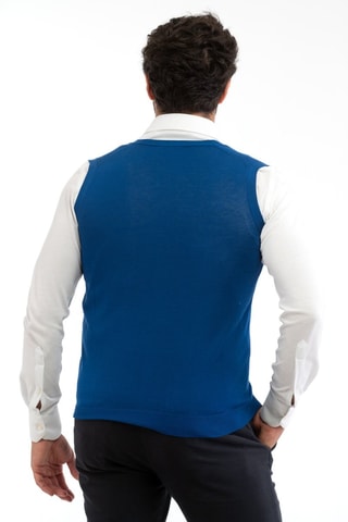 Gilet slim sans manches - Bleu - Zanone