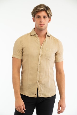 Chemise slim en lin - Beige - Glanshirt
