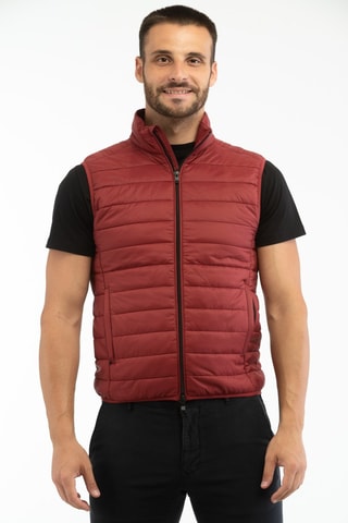 Mouwloze Gewatteerde Jas Slim Fit - Bordeauxrood - Montedoro