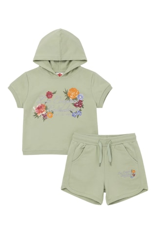 Sudadera con capucha y short - Caqui