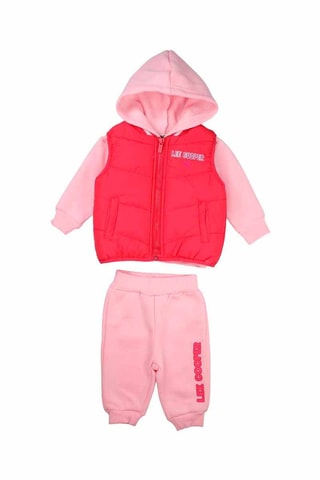 Sudadera con capucha, chaleco y pantalón de chándal  - Rosa