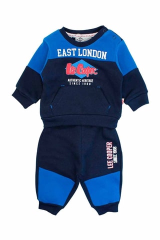 Sudadera y pantalón jaspeado  - Azul marino