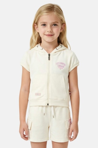 Sudadera con capucha y short - Beige