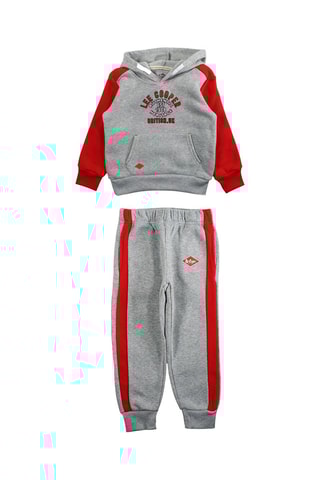 Sudadera y pantalón de chándal  - Gris y rojo