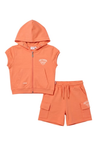 Sudadera con capucha y short - Naranja