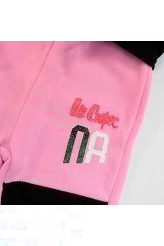 Sudadera y pantalón jaspeado  - Negro y rosa