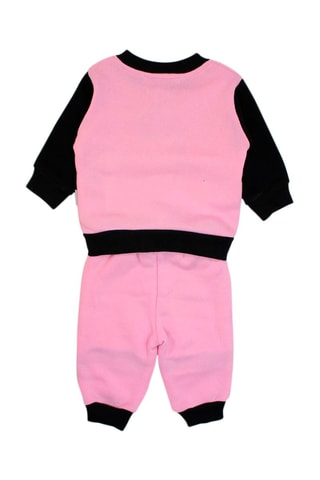 Sudadera y pantalón jaspeado  - Negro y rosa