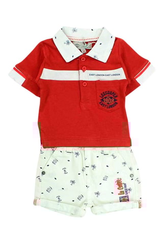 Polo y short - Rojo - Lee Cooper - Blanco y rojo