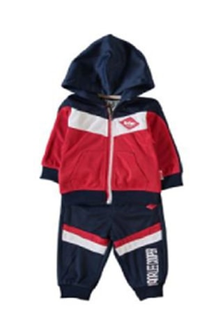 Sudadera con capucha y pantalón de chándal  - Rojo y azul