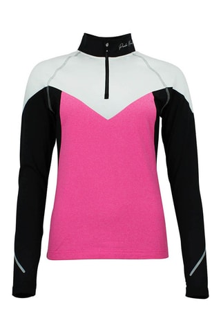 T-shirt Antor Gemêleerd grijs en Petrolblauw - Roze