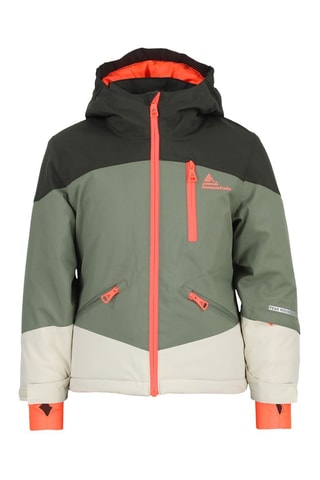 Jasje met Capuchon en Skibroek Facorse - Kaki en Ecru - Wit, groen en oranje