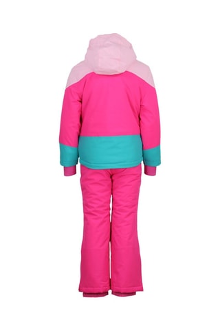 Jasje met Capuchon en Skibroek Facorse - Kaki en Ecru - Blauw en roze