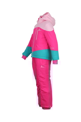 Jasje met Capuchon en Skibroek Facorse - Kaki en Ecru - Blauw en roze