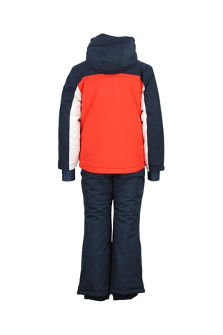 Jasje met Capuchon en Skibroek Ecerome - Zwart en Kaki - Wit, blauw en oranje