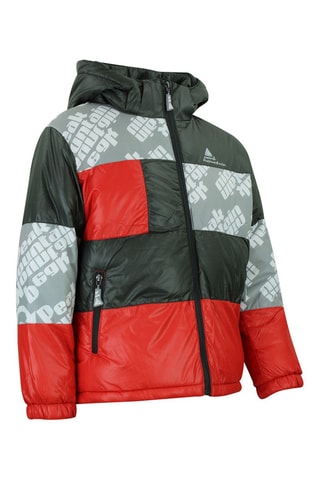 Gewatteerde Jas met Capuchon Eleo Zwart - Rood