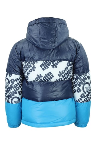 Gewatteerde Jas met Capuchon Eleo Zwart - Blauw