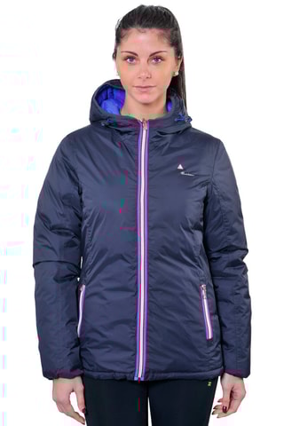 Dubbelzijdige Gewatteerde Jas met Capuchon Awa Bruin - Blauw