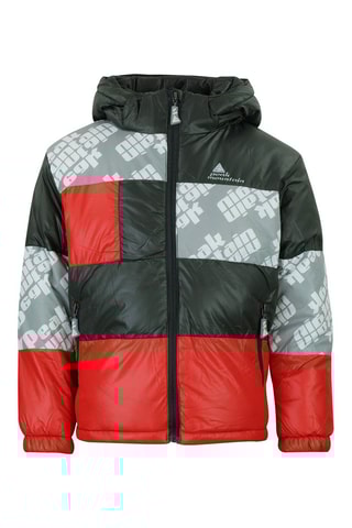 Gewatteerde Jas met Capuchon Eleo Zwart - Rood