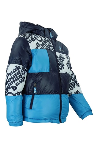 Gewatteerde Jas met Capuchon Eleo Zwart - Blauw