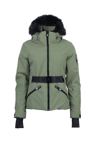 Ski-jasje met Capuchon Alcone - Ecru - Zwart en groen