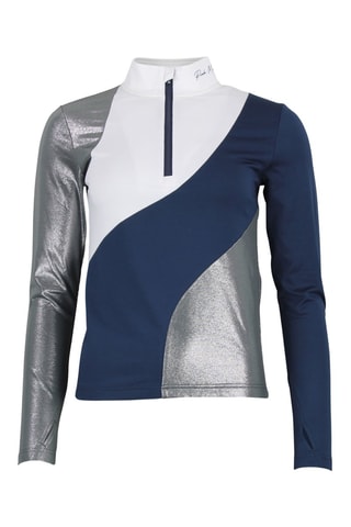 T-shirt Abrille - Fuchsia en Zwart - Wit en blauw