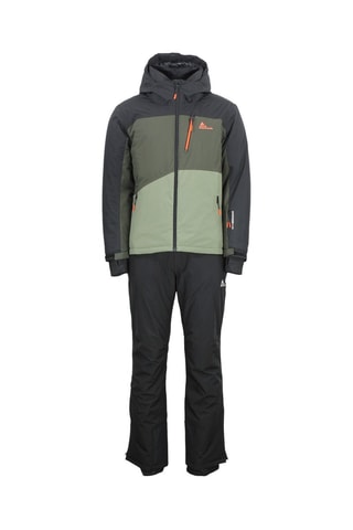 Jasje met Capuchon en Skibroek Cerome - Zwart en Camel - Zwart en groen