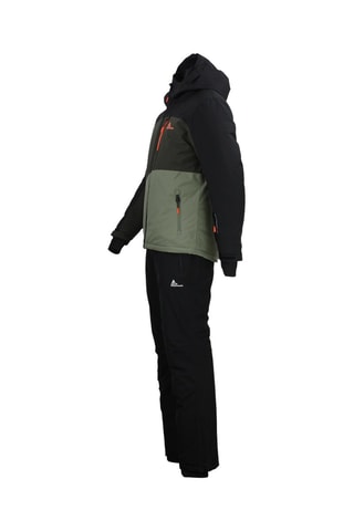 Jasje met Capuchon en Skibroek Cerome - Zwart en Camel - Zwart en groen