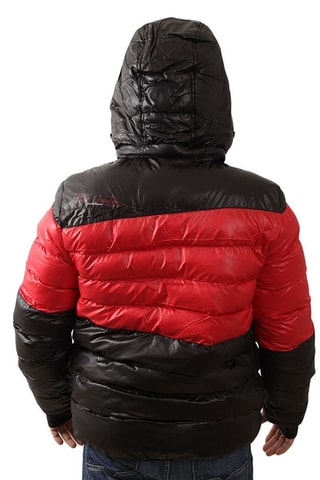 Gewatteerde Jas met Capuchon Captin Zwart en Rood - Rood