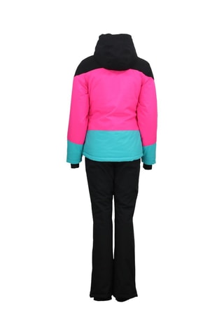 Jasje met Capuchon en Skibroek Acorse - Zwart en Hemelsblauw - Zwart, blauw en roze