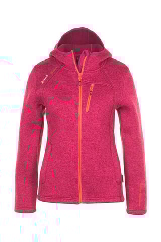 Fleece Jack met Capuchon Alaine Fuchsia - Rood