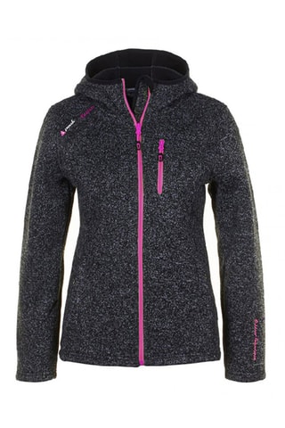 Fleece Jack met Capuchon Alaine Fuchsia - Zwart