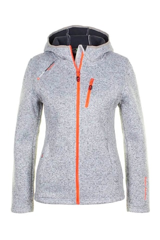 Fleece Jack met Capuchon Alaine Fuchsia - Grijs