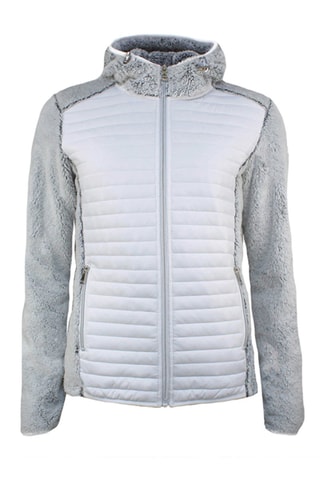 Fleece Jack met Capuchon Astre Wit en Lichtgrijs - Grijs