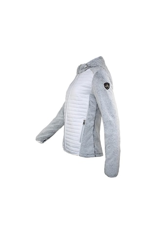 Fleece Jack met Capuchon Astre Wit en Lichtgrijs - Grijs
