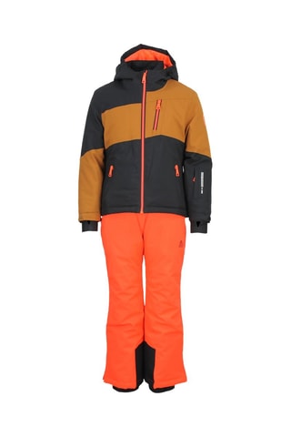 Jasje met Capuchon en Skibroek Fanice - Zwart en Camel - Zwart en bruin