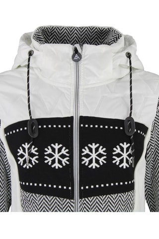 Fleece Jasje met Capuchon Animo - Wit - Zwart en wit