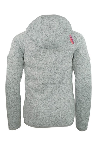 Fleece Jasje met Capuchon Gatora - Gemêleerd Lichtgrijs - Roze en grijs