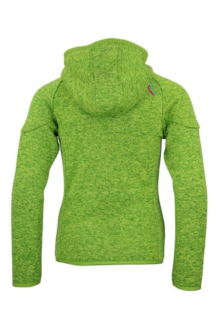 Fleece Jasje met Capuchon Gatora - Gemêleerd Lichtgrijs - Groen en roze