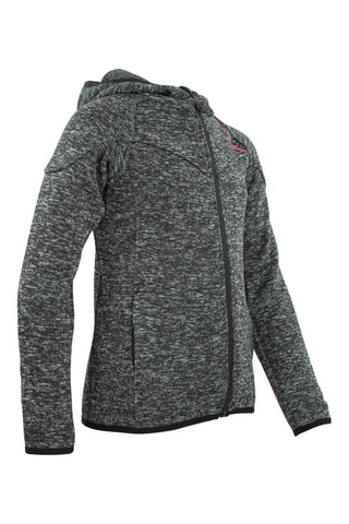 Fleece Jasje met Capuchon Gatora - Gemêleerd Lichtgrijs - Zwart, roze en grijs