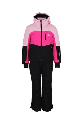 Jasje met Capuchon en Broek - Turquoise en roze - Zwart en roze