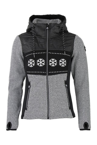 Fleece Jasje met Capuchon Animo - Zwart - Wit en zwart