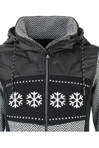 Fleece Jasje met Capuchon Animo - Zwart - Wit en zwart