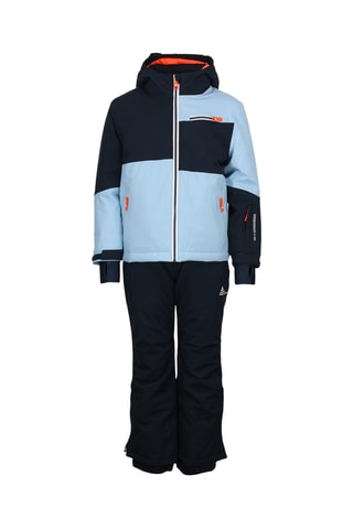 Jasje met Capuchon en Skibroek Ecardio - Blauw en Oranje - Blauw