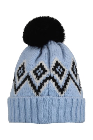 Muts met Pompon Monceau - Hemelsblauw - Blauw en zwart
