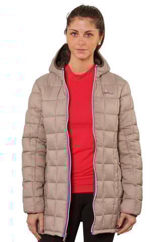 Lange Gewatteerde Jas met Capuchon Awill   - Zwart - Bruin