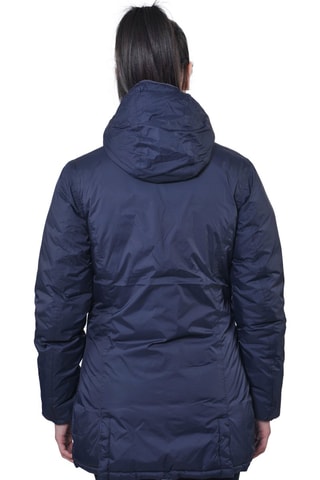 Lange Gewatteerde Jas met Capuchon Awill   - Zwart - Blauw