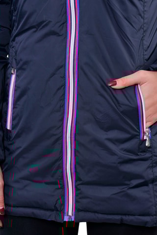 Lange Gewatteerde Jas met Capuchon Awill   - Zwart - Blauw