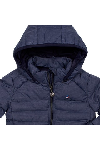 Gewatteerde Jas met Capuchon Gemêleerd Donkergrijs - Blauw