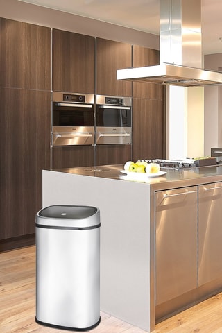 Prullenbak City 58 l Zilverkleurig